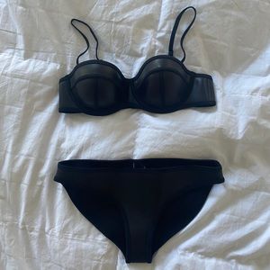 Triangl Faux Leather Bikini Set (new condition)